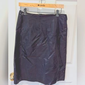 Dark purple, leather A-line skirt